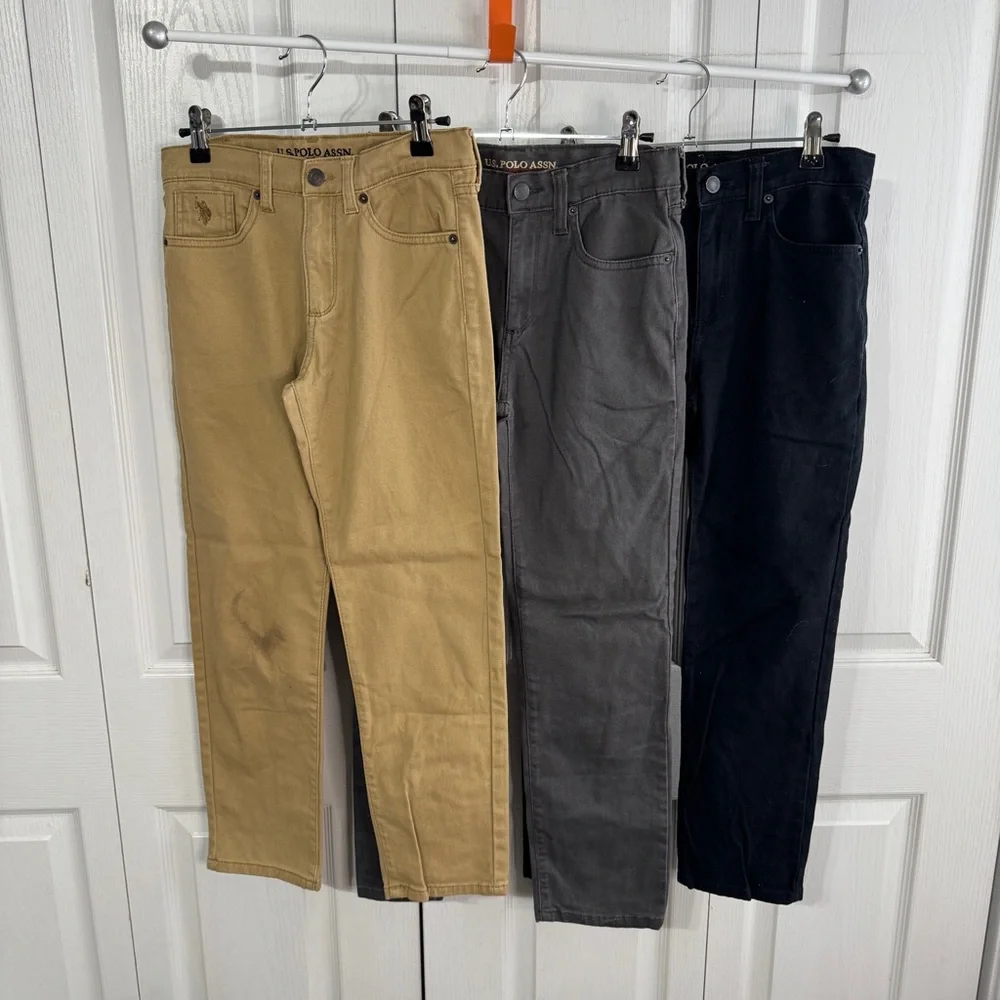 US Polo Assn lot of 3 tan gray black jeans size 12